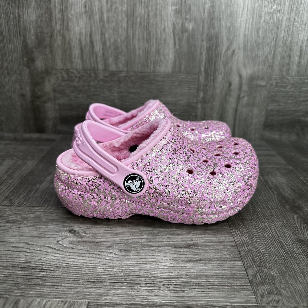 CROCS Kids Pink Glitter Clogs